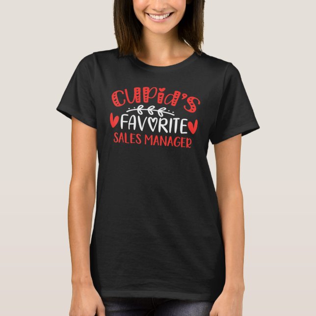 T-shirt Cupid S Gestionnaire De Ventes Préférée Romance Co (Devant)