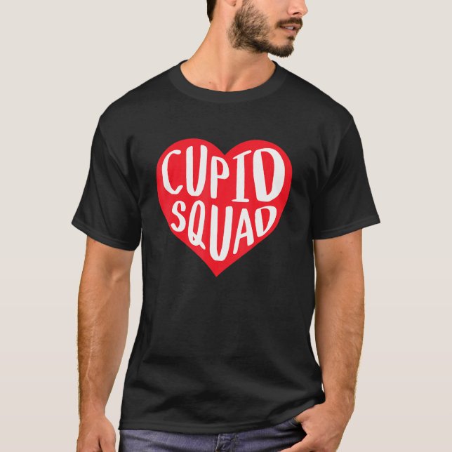 T-shirt Cupid Squad Heart Funny Best friend Group Valentin (Devant)