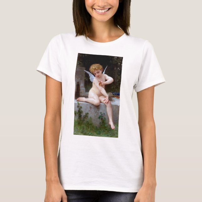T-shirt Cupidé avec un papillon, Bouguereau (Devant)