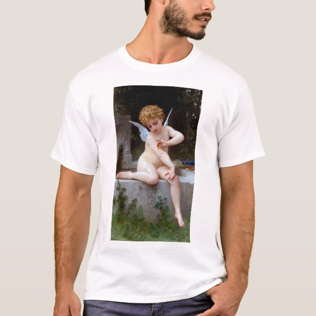 T-shirt Cupidé avec un papillon, Bouguereau (Devant)
