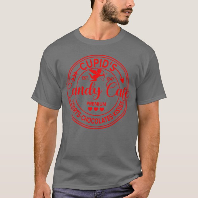 T-shirt Cupides drôles CandyCafe CœursChocolatsBaisers fri (Devant)