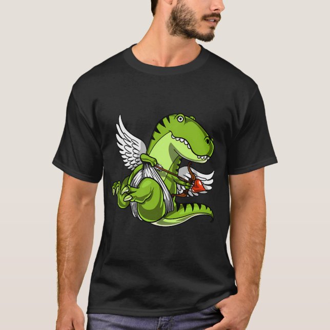 T-shirt Cupidon dinosaure T-Rex mignon (Devant)