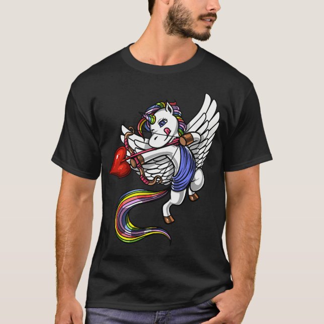 T-shirt Cupidon licorne mignon (Devant)