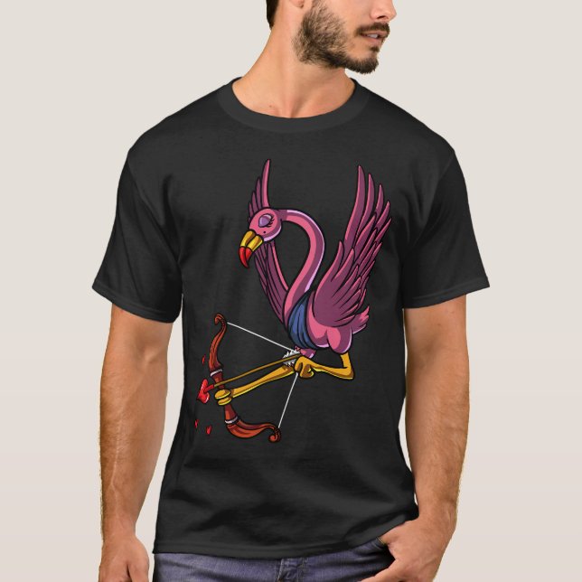 T-shirt Cupidon oiseau flamant rose mignon (Devant)