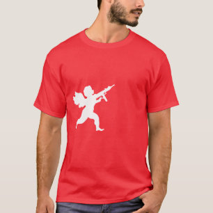 T-SHIRT CUPIDON TIRÉ PAR LE COEUR AVEC UN AK-47