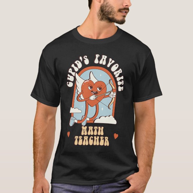 T-shirt Cupid''s Favorite Math Enseignant Mignonne Maillot (Devant)
