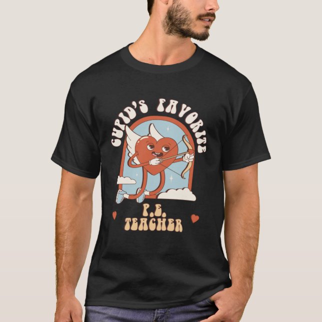 T-shirt Cupid's Favorite P.E. Enseignant, Mignonne d'ensei (Devant)
