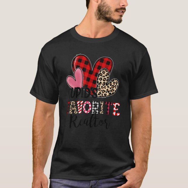 T-shirt Cupid's Favorite Realtor Three Hearts Valentine's  (Devant)