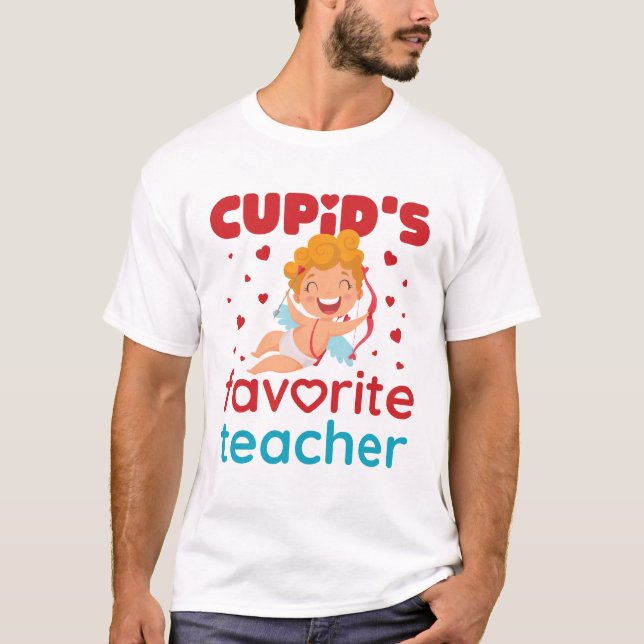 T-shirt Cupid's Favorite Teacher Cute Valentine's Day (Devant)