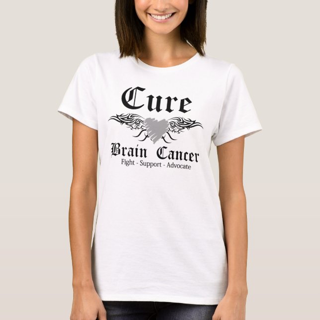 T-shirt Cure Cancer du Cerveau Ailes de tatouage (Devant)