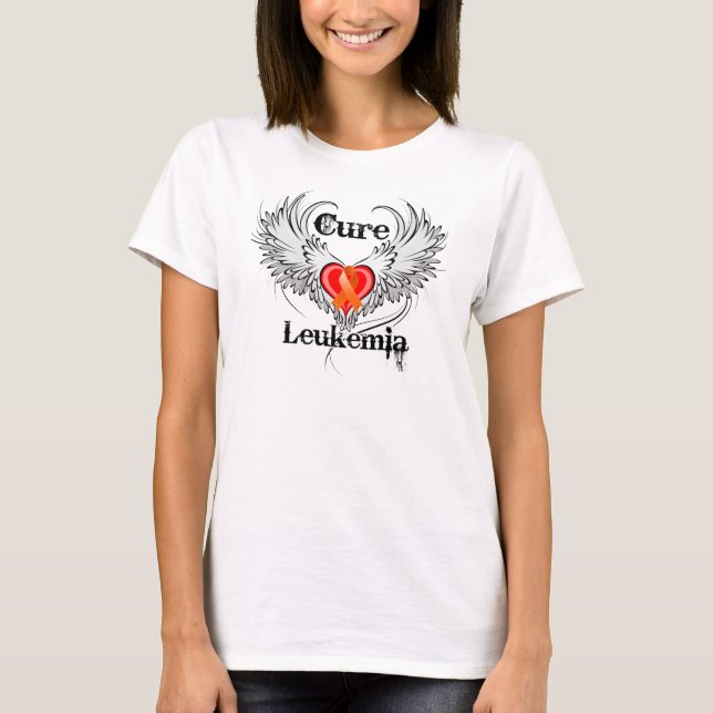 T-shirt Cure Leukemia Heart Tattoo ailes (Devant)