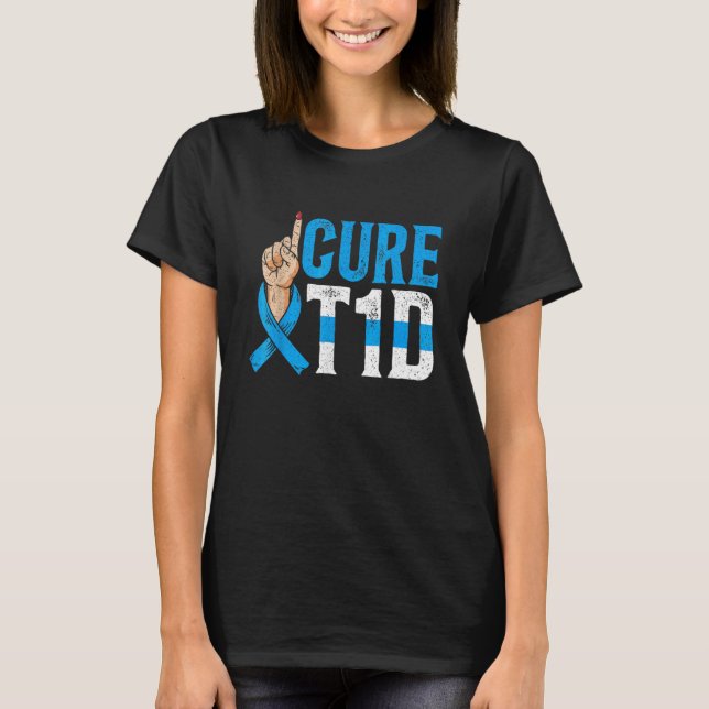 T-shirt Cure T1d Mois de sensibilisation au diabète Insuli (Devant)