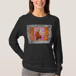 T-shirt curieuse peinture à la goutte de chat