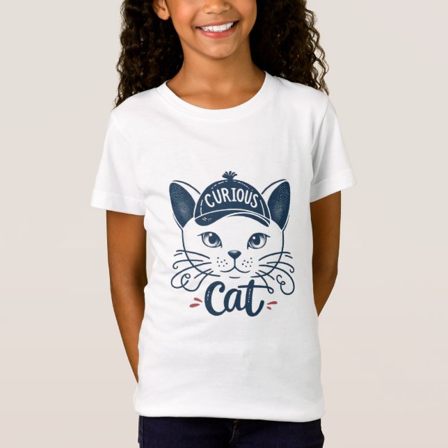 T-Shirt Curieux chat (Devant)