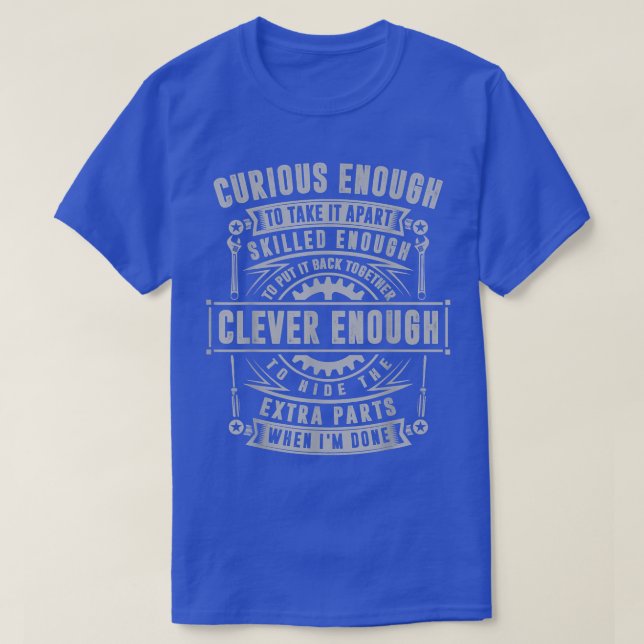 T-shirt Curieux, Compétent Et Intelligent - Funny Car Auto (Design devant)