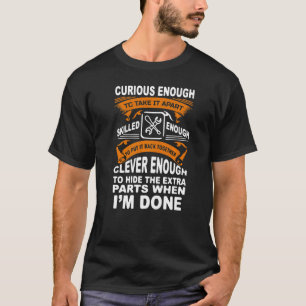 T-shirt Curieux Compétent Et Intelligent Funny Car Auto Ca