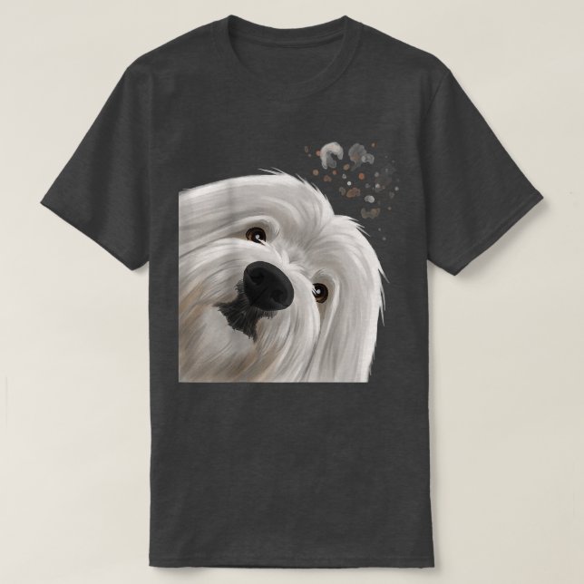 T-shirt Curieux Funny Chien Coton de Tulear (Design devant)