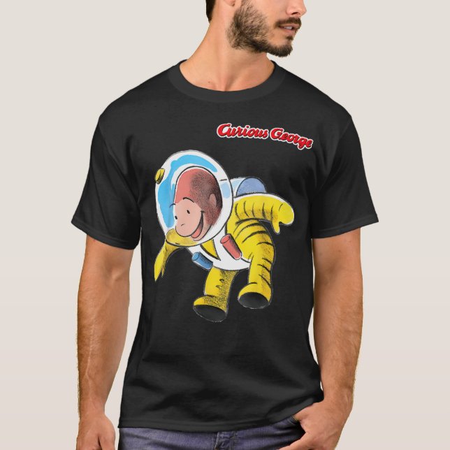 T-shirt Curieux George Happy Astronaut Portrait (Devant)