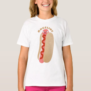 T-shirt Curieux hot dog Weiner dessin animé