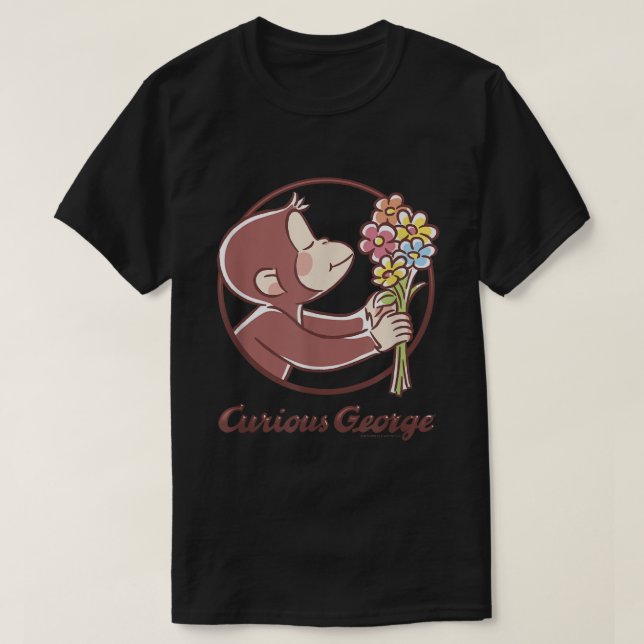 T-shirt Curieux Poster de Bouquet George Flower (Design devant)