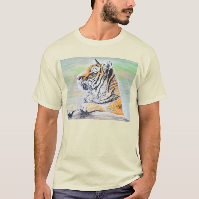 T-shirt Curieux tableau de tigre (Devant)
