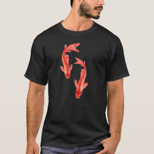 T-shirt Curiosité peinte à la main. poisson et têtard