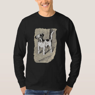 T-shirt Curious Chiot Vintage Illustration