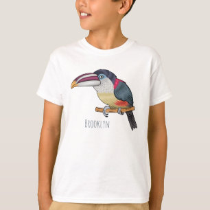T-shirt Curl crested aracari bird cartoon