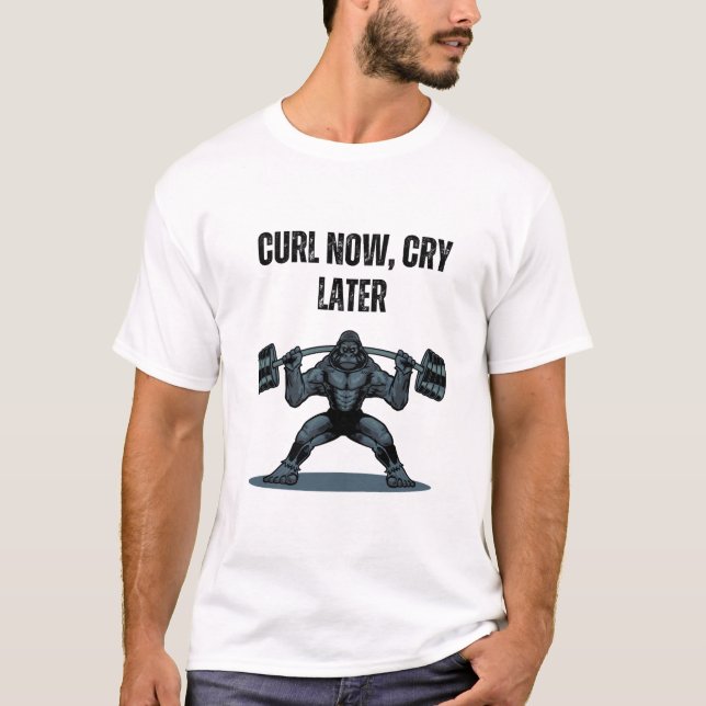 T-shirt “Curl Now, Cry Later” is a playful and motivating  (Devant)