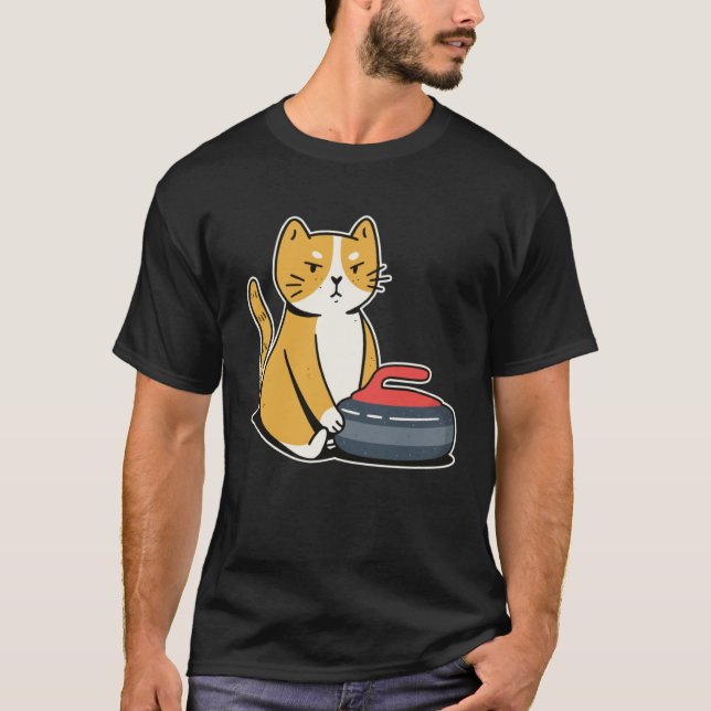 T-shirt Curler Cat I Cat Curling I Curling Player (Devant)