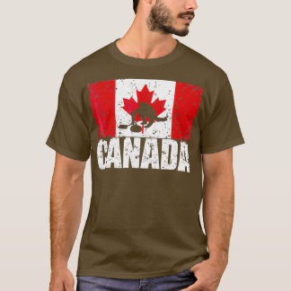 T-shirt Curleur du drapeau canadien pour le curleur de la