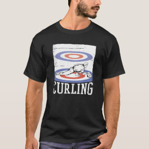 T-shirt Curling Bâton de glace Tirer Pierres de patinoire