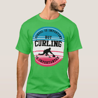 T-shirt Curling Cadeau drôle Curler École de sports de gla