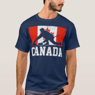 T-shirt Curling Canada Drapeau canadien Ventilateur de spo