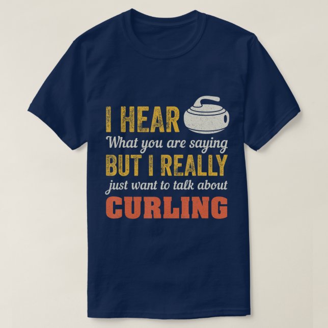 T-shirt Curling Curler Broom Precision Sport Rink Curling  (Design devant)