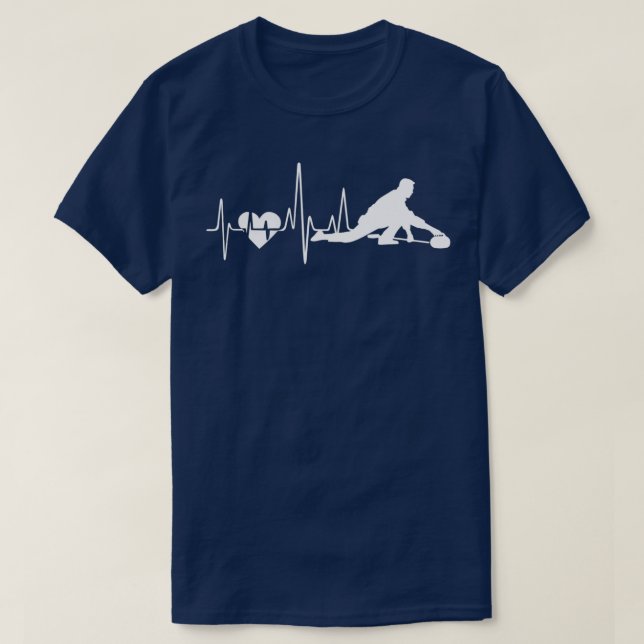 T-shirt Curling Curling Heartbeat (Design devant)