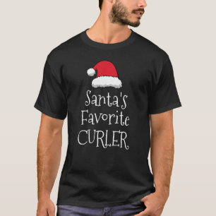 T-shirt Curling de Noël favori de Santas