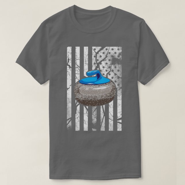 T-shirt Curling Drapeau américain 3 (Design devant)
