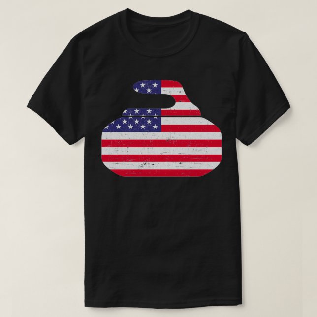 T-shirt Curling drapeau américain curling 3 (Design devant)