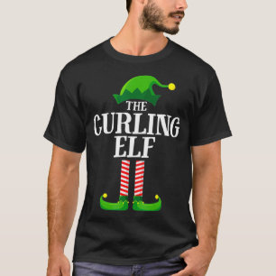 T-shirt Curling Elf Correspondant Famille Groupe Noël
