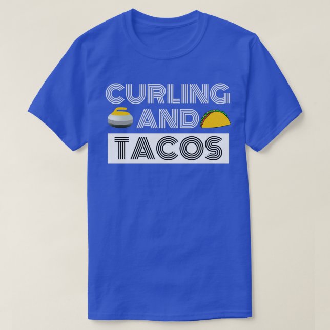 T-shirt CURLING ET TACOS Drôle cadeau pour Homme grand-pèr (Design devant)