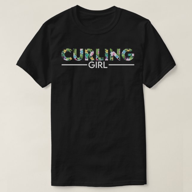 T-shirt Curling fille design floral (Design devant)