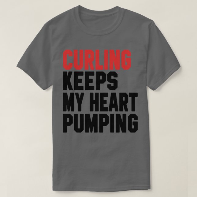 T-shirt Curling Garde Mon Coeur Pompage 2 (Design devant)