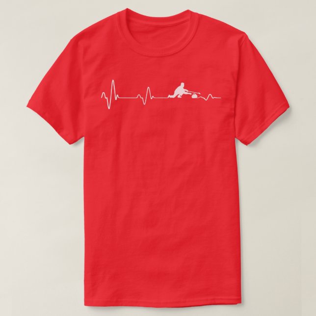 T-shirt Curling Heartbeat Ekg Pulse Curl Idée de pierre (Design devant)