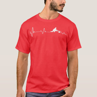 T-shirt Curling Heartbeat Ekg Pulse Curl Idée de pierre