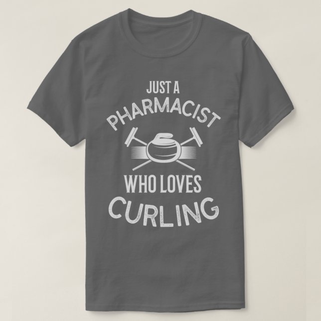 T-shirt Curling Joueur Juste Un Pharmacien Qui Aime (Design devant)