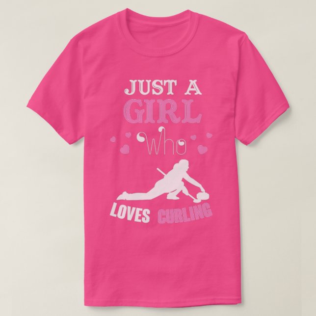 T-shirt Curling Juste Une fille qui aime Curling 2 (Design devant)