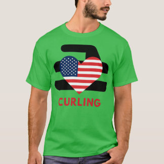 T-shirt Curling Love USA
