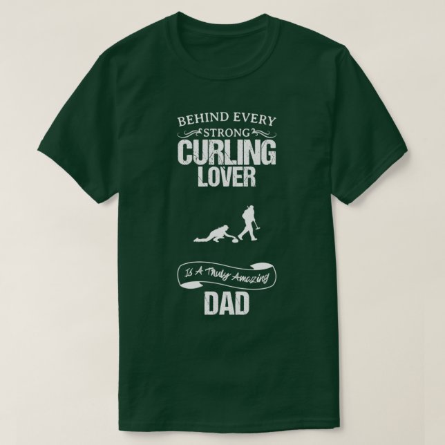 T-shirt Curling Lover Extraordinaire Papa Drôle Design pou (Design devant)