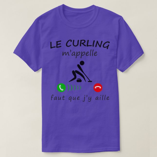 T-shirt CURLING m'appelle pour un cadeau (Design devant)
